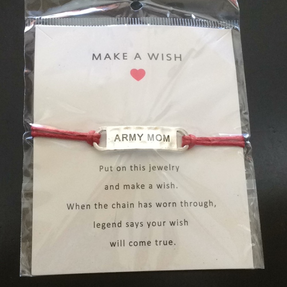 Army mom bracelet red lobster clasp jewelry bag - Picture 2 of 4